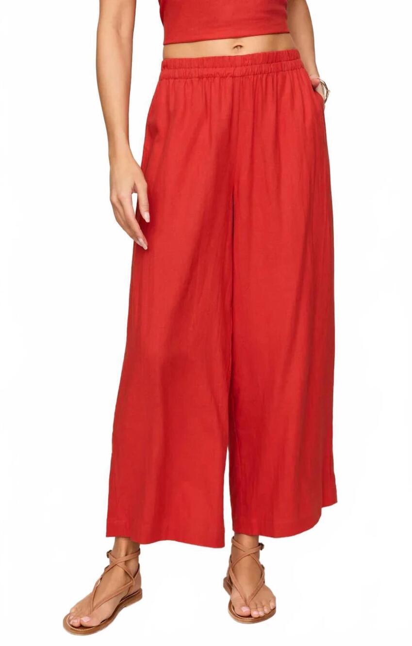 NEW Z SUPPLY scout linen pant in chili pepper